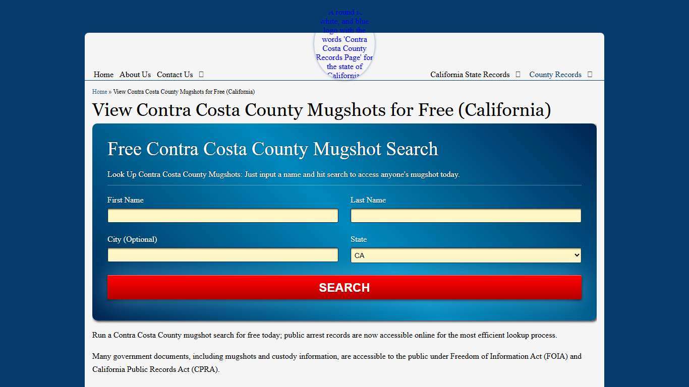 View Contra Costa County Mugshots for Free (California)